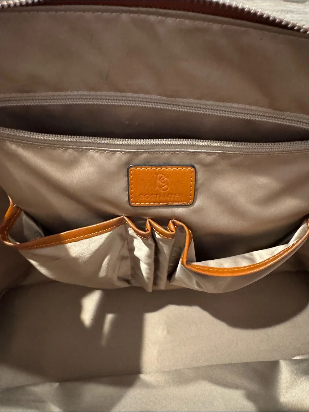 Bostanten brown leather ladies' laptop briefcase